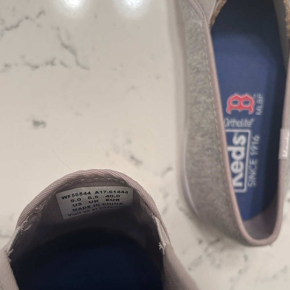 Keds Gray Slip-On Loafers with Red Boston Red Sox Emblem - Picture 6 of 6
